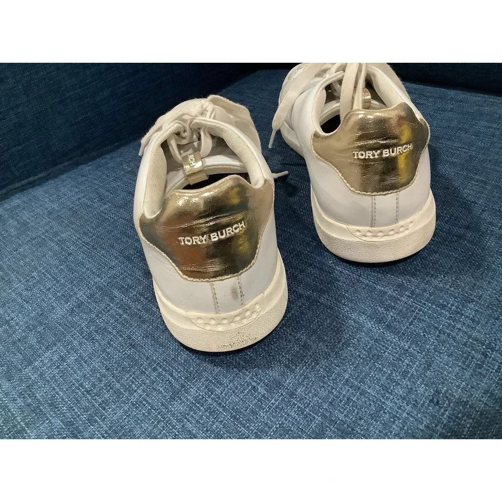 New TORY BURCH DOUBLE T HOWELL COURT SNEAKER WHITE SIZE 13 M